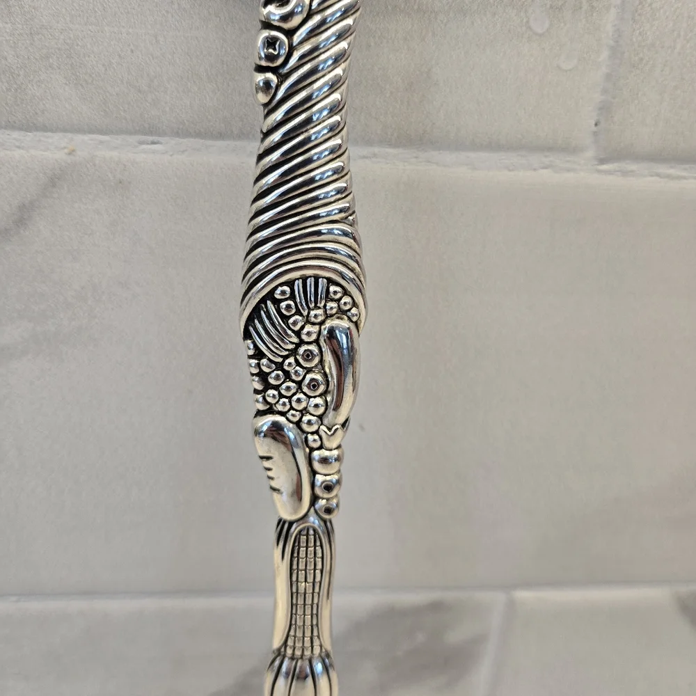 LARGE VINTAGE BEAUTIFUL BIRD SILVER PLATED‎ SERVING SPOON
